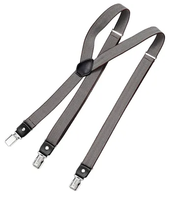 Produktbild von DonDon® Herren Hosenträger schmal 2,5 cm – 3 Clips in Y-Form – elastisch und längenverstellbar Fischgrätmuster braun