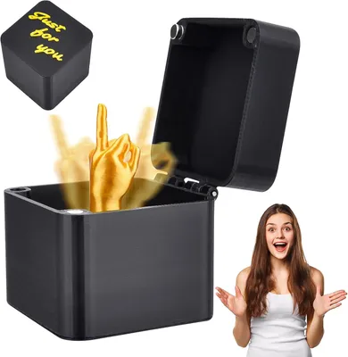 Imagen del producto de Caja de regalo sorpresa con el dedo medio – Dedo medio en una caja – Cajas de regalo divertidas con el dedo medio – Artículo de broma sorpresa