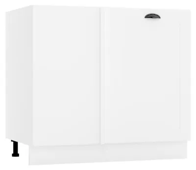 Produktbild von Küchenunterschrank 90 cm - Weiß - Eckküchenschrank - ohne Arbeitsplatte - Soft-Close-System