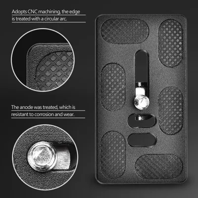 Image de Plaque à dégagement rapide avec fixation par vis 1/4" pour rotule de trépied Arca Benro - appareil photo SLR (PU70)