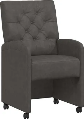 Produktbild von vidaXL Esszimmerstühle mit Rollen 2 pcs Schwarz 58 x 67 x 97 cm