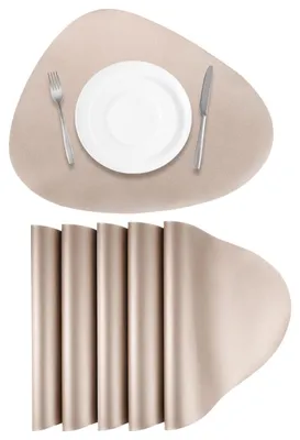 Immagine prodotto di Set di 6 sottopiatti in ecopelle, color champagne