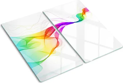 Imagen del producto de Cubierta para placa de cocina – Cubierta para placa de inducción – Placa de vidrio protectora – 2x30x52 cm – Placas de vidrio protectoras para cocina – Vidrio templado – Abstracto de colores