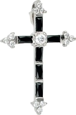 Produktbild von JOBO Anhänger Kreuz 925 Sterling Silber rhodiniert mit Zirkonia
