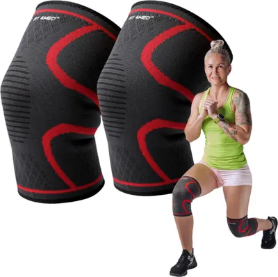 Obrázek produktu pro FIT4MED | Kompresní bandáž kolene - červená - 28 cm - 2 kusy - stabilizační - unisex