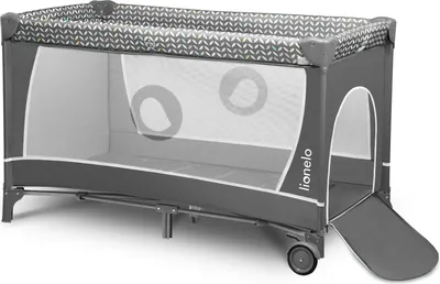 Produktbild von Lionelo Flower Reisebett Baby Laufstall Baby mit Seiteneingang Wickeltisch zwei Matratzenaufhängungshöhen Spielzeugbogen mit Spielfiguren Rollen Tragetasche