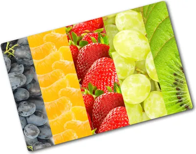 Produktbild von Tulup Glas Herdabdeckplatte - 80x52 cm - Glaskeramikkochfeld-Abdeckung Spritzschutz Glasabdeckplatte - Einteilig - Essen & Getränke - Bunte Früchte - Mehrfarbig