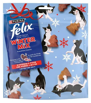 Obrázek produktu pro PURINA Felix Zimní směs s krůtou a brusinkami - pochoutky pro kočky - 200 g
