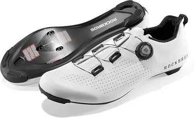 Produktbild von ROCKBROS Rennrad Fahrradschuhe Herren Damen Carbonsohle T500 Drehverschluss Atmungsaktiv Stoßdämpfend Kompatibel Mit SPD-SL Look KEO Größe 39