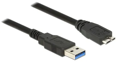 Produktbild von DeLOCK 85076, 5 m, USB A, Micro-USB B, USB 3.2 Gen 1 (3.1 Gen 1), Männlich/Männlich, Schwarz