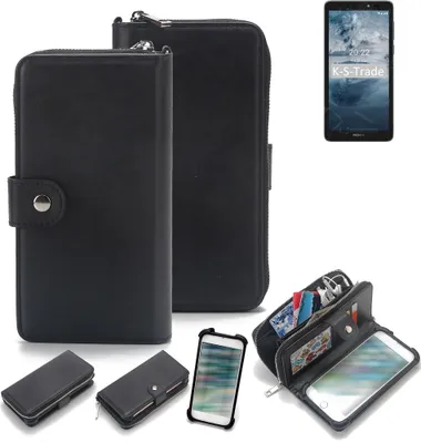 Produktbild von K-S-Trade 2in1 Handyhülle Schutzhülle kompatibel mit Nokia C2 2nd Edition  & Portemonnee Cover Handy Hülle Case Etui Geldbörse Wallet Bookstyle