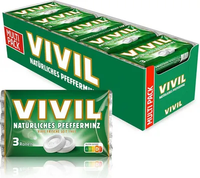 Produktbild von VIVIL Natürliches Pfefferminz Pastillen | 20 x 3er Pack