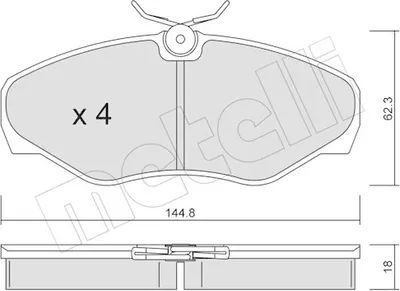 Produktbild von METELLI Bremsbeläge Satz Vorne Bremsklötze für OPEL Vivaro A Kastenwagen (X83) 22-0338-2