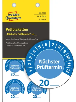 Image de AVERY Zweckform 7906 80 AVERY Zweckform Prüfplaketten 7906 blau