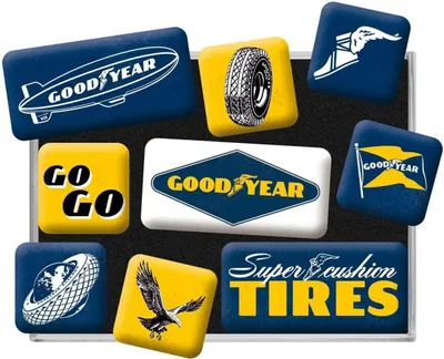Produktbild von Nostalgic-Art - 9tlg. Magnetset - Goodyear - Logos