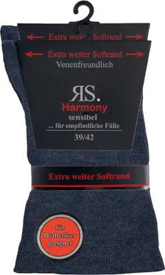 Produktbild von RS Harmony 2er-Pack Strumpf ohne Gummi jeansblau