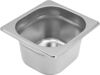 Zdjęcie produktu dla Pojemnik GN na posiłki, gastronomiczny 1/6 Mega-M ze stali nierdzewnej, 176x162x100 mm