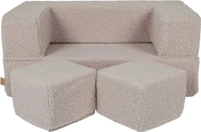 Image de Canapé pour chambre d'enfant - Canapé de jeu pour enfant, Canapé pour enfant, Cube, Bearly , Gris clair