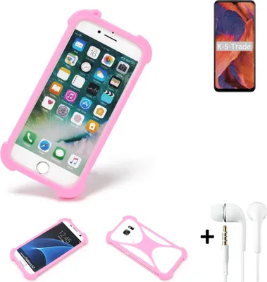 Produktbild von K-S-Trade Bumper + Kopfhörer kompatibel mit Nokia 3.4 Handy Hülle Schutzhülle Silikon Schutz Hülle Cover Case Silikoncase Silikonbumper TPU