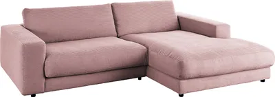 Produktbild von KAWOLA Sofa MADELINE Ecksofa Cord rosa Longchair rechts