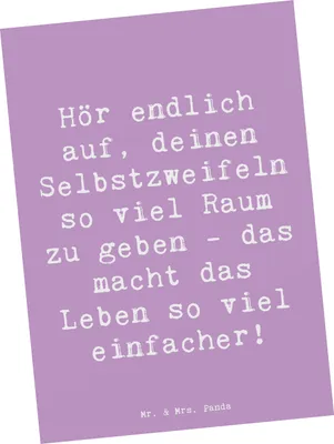 Produktbild von Mr. & Mrs. Panda Postkarte Spruch Zweifel an sich selbst - Lavendeltraum - Geschenk, Ansichtskarten, Ansichtskarte, innere Stärke, Gefühl, Zitat, individuell, Motivation