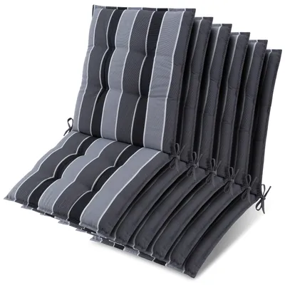 Produktbild von Beautissu 6er Set Sun-NL Niederlehner Auflage 105x50x8cm Anthrazit-Gestreift