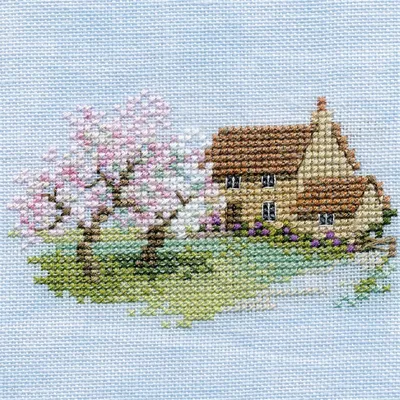 Produktbild von Bothy Threads Kreuzstich-Set "Menuette – Obstgarten Hütte", 10x10cm, DWMIN06A, Zählmuster