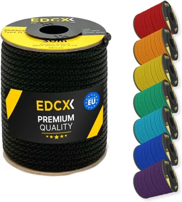 Imagen del producto de Cuerda paracord de nylon 550, con un diámetro de 4 mm y una longitud de 30 metros, ideal para actividades al aire libre