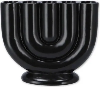 Zdjęcie produktu dla Czarny wazon ceramiczny BUKAN 21 cm