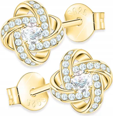 Produktbild von Gold Ohrringe Kristall Sterne Weltraum Spiralen Zirkone SILBER 925