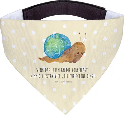Produktbild von Mr. & Mrs. Panda Hundehalstuch Schnecke Sir - Gelb Pastell - Geschenk, Bandana für Hunde, Lebenszeit, Lebensmut, Motivation, Halstuch, Weisheit, Schnecken, Hals Tuch