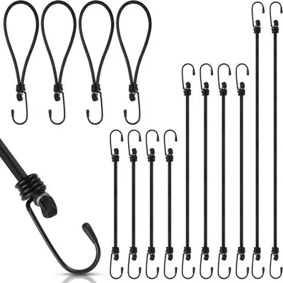 Produktbild von Schwarze Bindungsbandjes und elastische Touwhaken Riemen Set