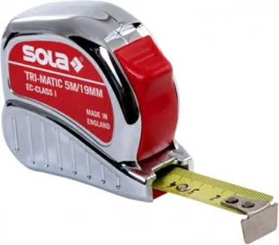 Zdjęcie produktu dla SOLA taśma miernicza kieszonkowa TRI-MATIC dł.8m szer.25mm mm/cm EG I Ku.przycisk stop - 50023401