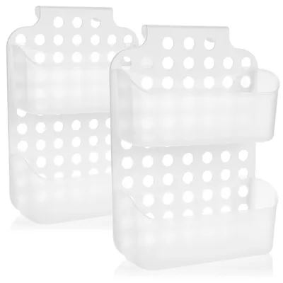 Productafbeelding van com-four® Douchemand met 2 vakken - Douchegelhouder met haken om op te hangen
