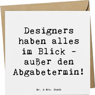 Produktbild von Mr. & Mrs. Panda Grußkarte Spruch Designer Überblick - Weiß - Geschenk, Geschenke für Berufstätige, Lachen, Schwächen, kreative, handgefertigte, doppelkarte, Künstler
