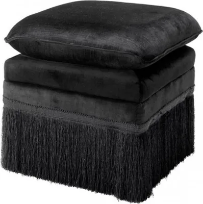 Produktbild von Casa Padrino Luxus Hocker Schwarz 41 x 41 x H. 42 cm - Hotel Hocker Möbel