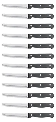 Productafbeelding van Steakmes set, 12-delig, scherpe lemmet, roestvrij staal, zilverkleurig
