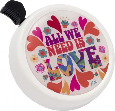Produktbild von Liix Fahrradklingel Big Colour Bell , All We Need Is Love - Weiß