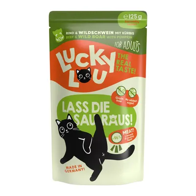 Produktbild von LuckyLou Cat - Life Stage Pouchbeutel 16x125g | Rind & Wildschwein