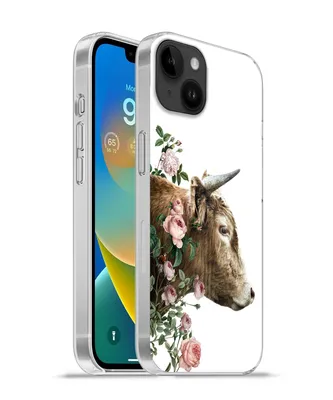 Produktbild von MuchoWow® Handyhülle Schutzhülle Hülle für Apple iPhone 14 Plus - Soft case Schottischer Highlander - Kuh - Blumen Silikon Softcase Handy Hülle - Abbildung