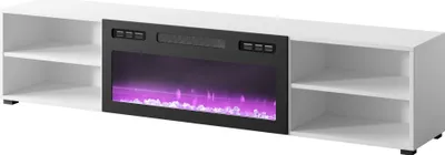 Obrázek produktu pro TV skříňka s elektrickým krbem POLO 180 TV skříňka Lowboard Základní skříňka bílá/černá