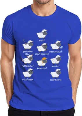 Produktbild von Lustige Schaf Sprüche Wortspiele Schäfchen Tierhumor Bauernhof Herren T-Shirt, Blau, XXL