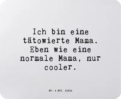 Produktbild von Mr. & Mrs. Panda Mauspad Ich bin eine tätowierte... - Aquarellblau - Geschenk, Spruch, Mama, Tattoo, Mouse Pad, Mousepad, beste, Muttertag, laptop, Mutter, mausteppich