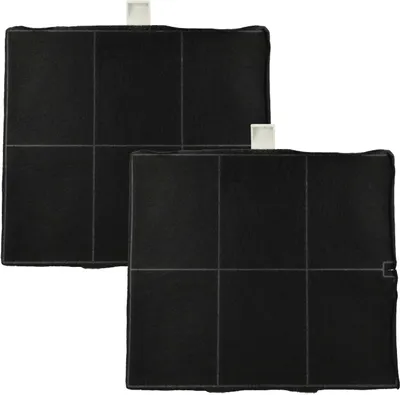Two black carbon filters for a cooker hood.