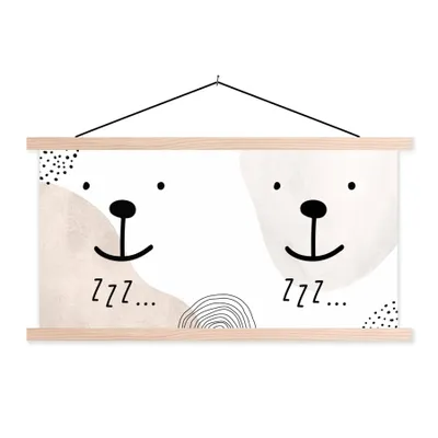 Produktbild von MuchoWow® Textilposter Zitate - Zzz... - Sprichwörter - Kinder - Schlaf - Kinder - Baby 150x75 cm mit holzfarbenen Rahmen - Plakate