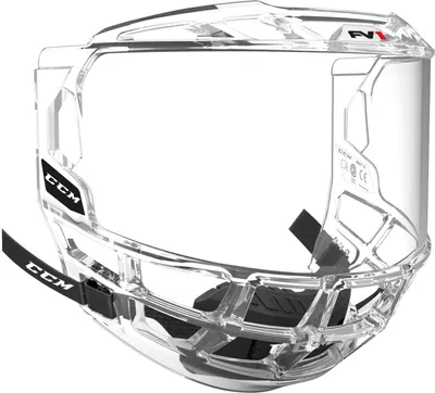 A clear, studio shot of a hockey visor.