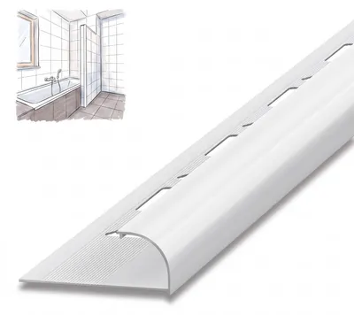 Produktbild von Dalsys Fliesenschiene Viertelkreisprofil 2,5m x 10mm Weiß Alu