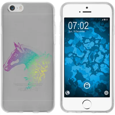 Produktbild von PhoneNatic Case kompatibel mit Apple iPhone 6s / 6 Silikon-Hülle Floral Pferd M5-4