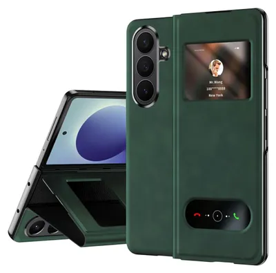 Image de Coque de protection rabattable avec texture Nappa pour Samsung Galaxy Z Fold8 Ultra 5G, couleur verte