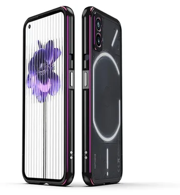 Image de Pour Nothing Phone 2 Aurora Series : cadre métallique avec protection pour l'appareil photo, noir / violet